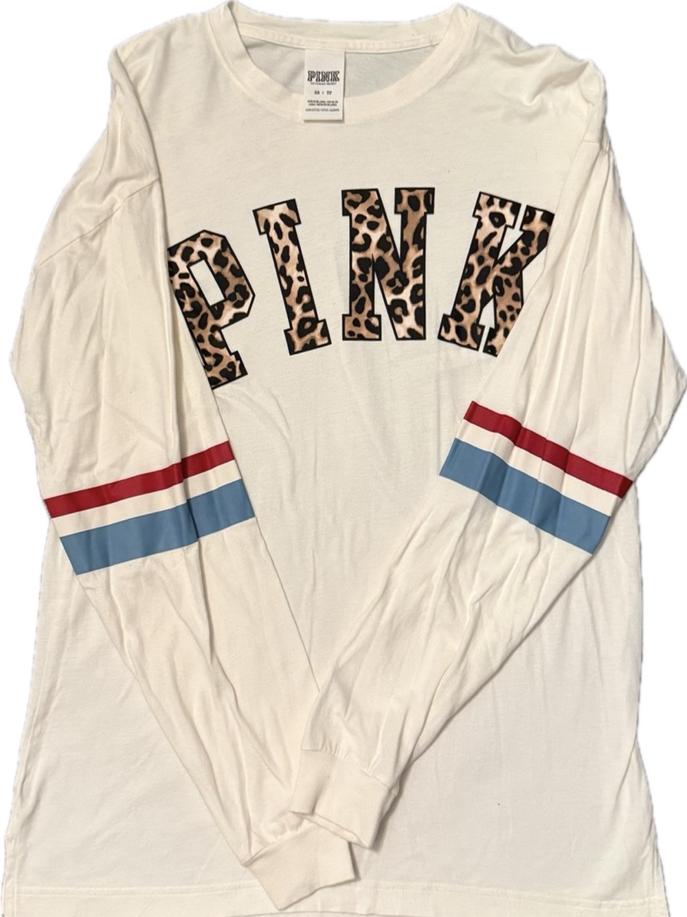 Victoria's Secret PINK Cheetah Logo Long Sleeve Tee